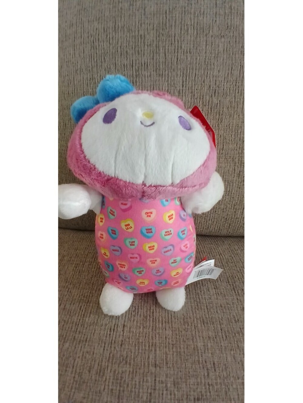 Sanrio My Melody™ Plush with Sweethearts Candy Print Fabric . NWT